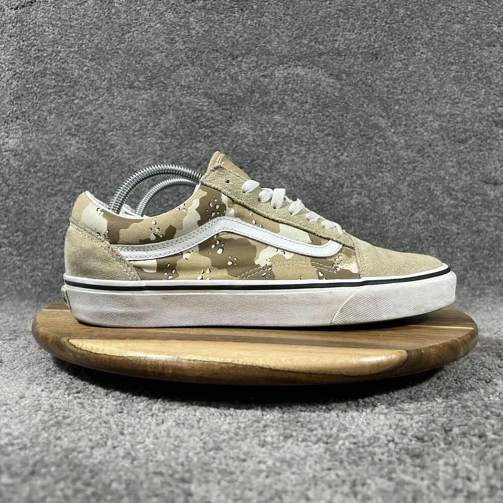 Vans Old Skool Desert Camo Men’s Size 9.5 Tan Khaki Suede Skate Shoes Used